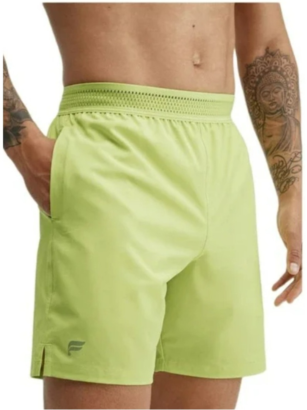 Fabletics Men's The 7-Inch Fundamental Short Unlined Faded Lime Size L